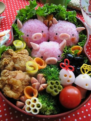 Kawaii Food <3 Cute-food-pink-pig-bento