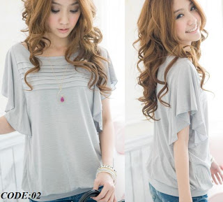 ملابس كوريه Korean%20Style%20Soft%20Cotton%20Butterfly%20Sleeve%20Top