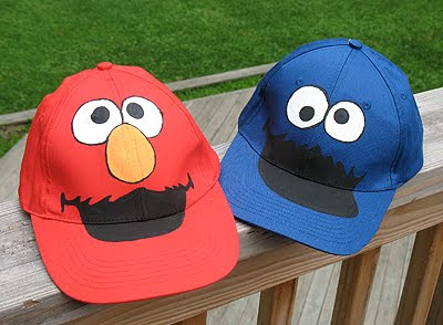 فكرة تحويل قبعة إلي شكل محبب للآطفال  Sesame2