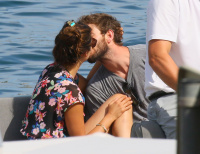 Nina Dobrev and Asustin Stowell enjoy the ocean off the cost the French Riviera (July 26) 8YwX4FMB