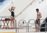 Nina Dobrev and Asustin Stowell enjoy the ocean off the cost the French Riviera (July 26) KGokViII