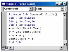 تطبيقات عددية - برنامج جمع عددين: Vb6class_26