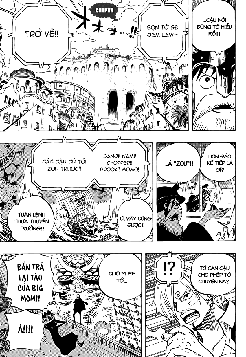 One Piece Chapter 730: Ba lá bài 015