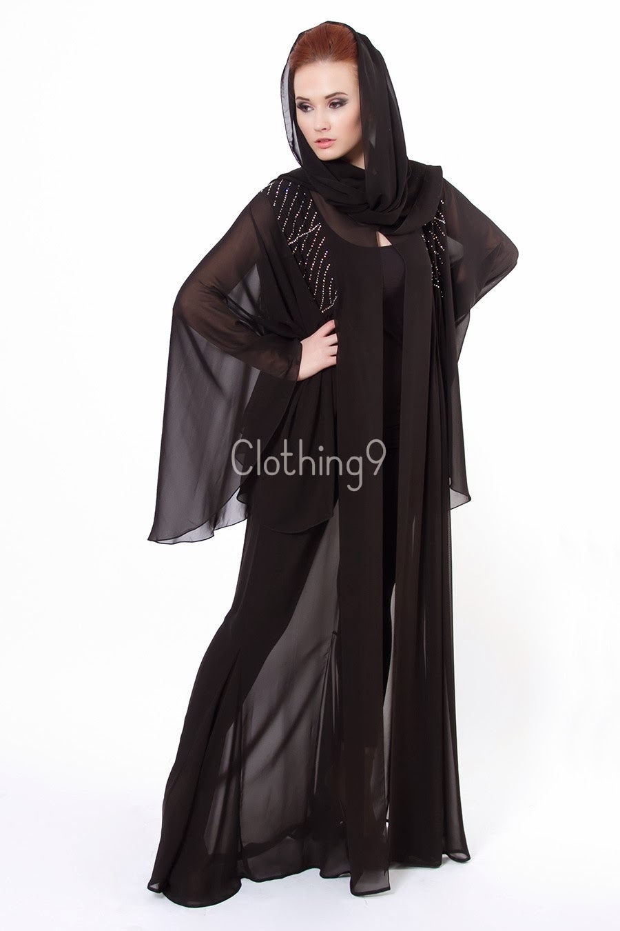 عبايات سوداء قمة الانوثة والاناقة والرشاقة والجمال للمحجبات Embroidered-abaya-designs-2014-dubai-3