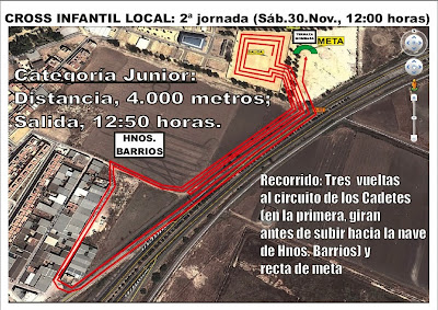 El sábado 30 NOV Segunda jornada del Cross Infantil Local JUNIORS