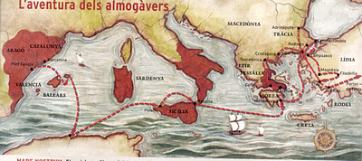 Los Almogávares y la conquista de Grecia  Almogavers-mapa