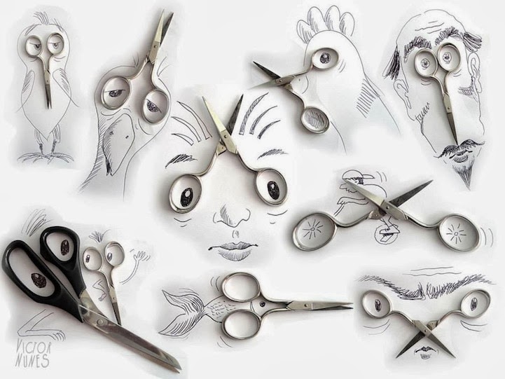 الابداع بلا حدود-لوحات فنية نصها مرسوم ونصها حقيقي Design-fetish-Victor-Nunes-objects-illustrations-into-faces-1