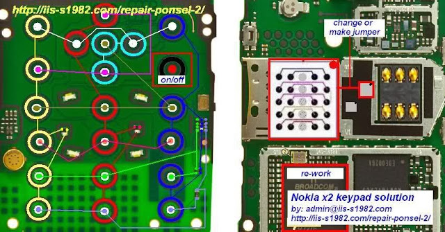 حل عطل كيباد نوكيا X2-00 X2-key-ic