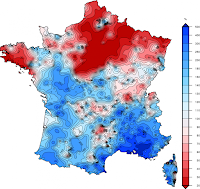 France: En Mai la température a été supérieure de 0.5 °C à la normale. Sur la moitié sud du pays, elle a dépassé d’environ 1 °C la normale. La pluviométrie a été déficitaire de plus de 30 %. Pluviometrie_18_juin_2015_04