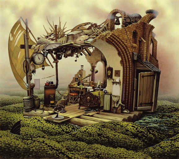 السريالية وجمالها الخيالي  Yerkaland-surreal-paintings-of-Jacek-Yerka-10