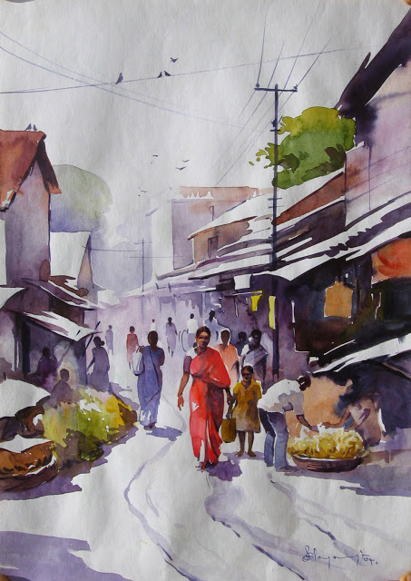 அழகான வாட்டர் பெயிட்டிங்க் Awesome_Water_Color_Painting_Art_By_Elayaraja_7