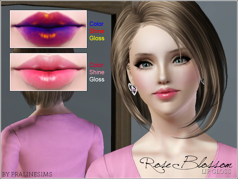 Rose Blossom Lip Gloss by PralineSims 3