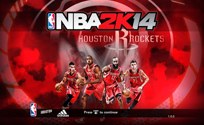 NBA 2K14 Houston Rockets' 4 Title Screen Mod Nba-2k14-houston-rockets-lineup-game-cover-wallpaper-mod
