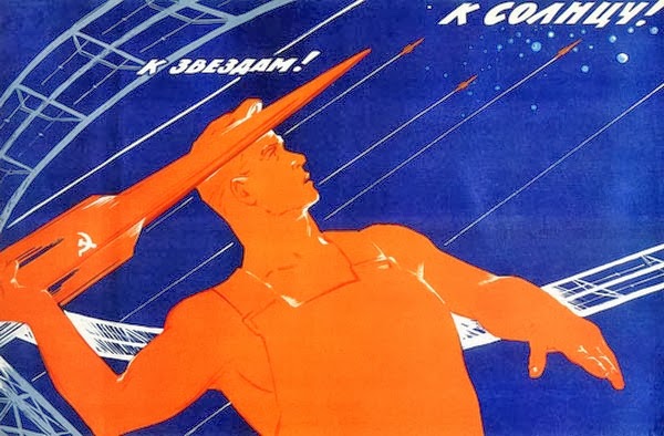 Carteles propagandísticos relacionados con la conquista espacial soviética Sovietpostersspace001-26