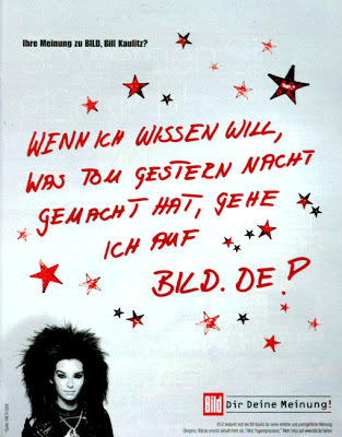 orteo Monsunity: Mega Poster Bill Kaulitz Bild Zeitung  1