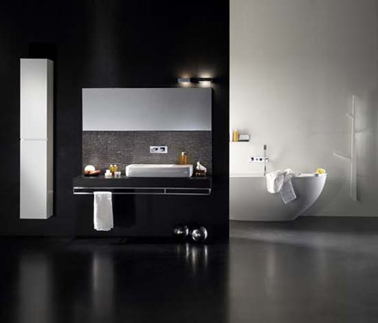 حمامات ومطابخ وغرف اطفال باللون الاسود السااااااحر Gorgeous-Black-and-White-Bathroom-design