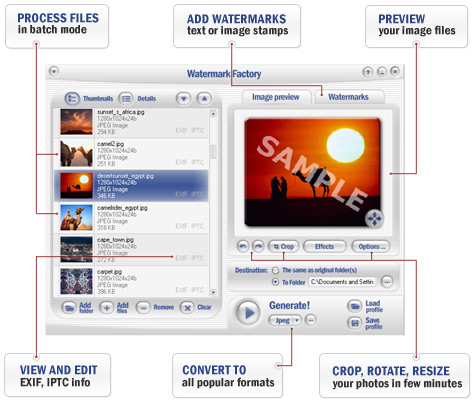 تحميل برنامج Watermark Factory 2.5 مجانا لحفظ حقوق الصور Watermark-factory-features