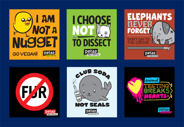 توصل بملصقات جميلة مجانا إلى منزلك Animal-rights-sticker-sheet