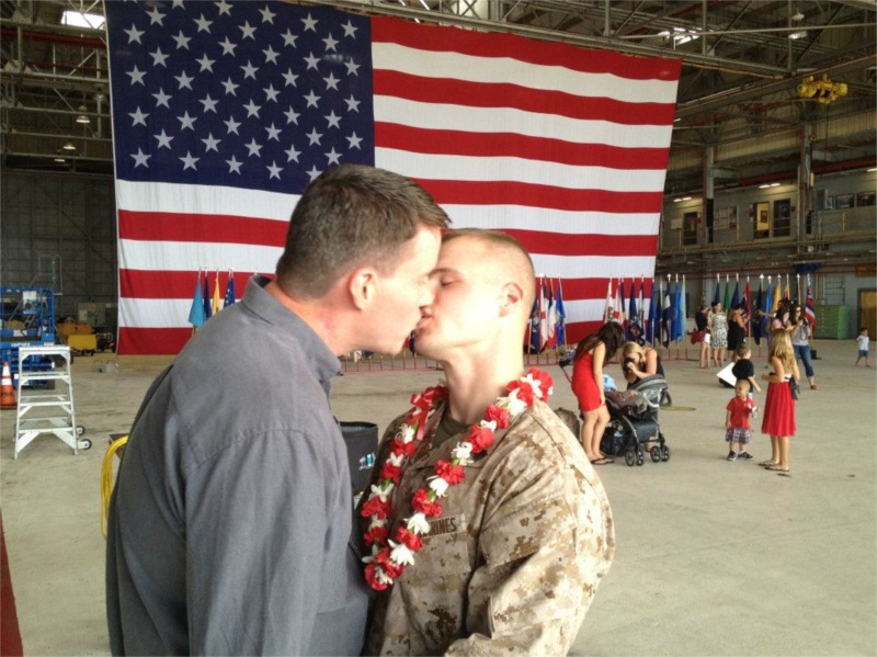 Navy Extends Benefits to Partners of Same-Sex Couples Gay-marines-kissing_gi