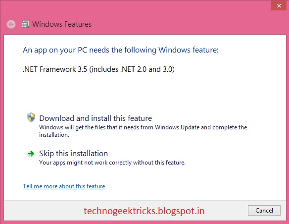 How to enable .NET framework 3.5 on Windows 8 (offline method)  Capturemo