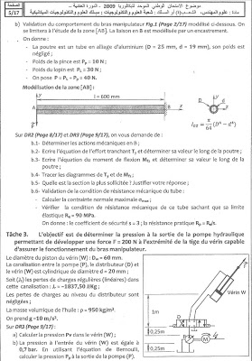 نموذج امتحان البكالوريا في مادة علوم المهندس Science-ingenieure5