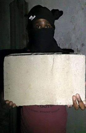 PHOTO: Masked Man Steals The Foundation Stone Messi Laid In Gabon 0