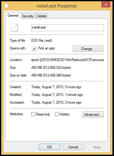 Compared WiM<>ESD File using WinReducer ES WiM Converter with Manually ! Convert_x3_2%2BWiM%2BFile%2Bto%2BESD%2BFile%2BManually%2Busing%2BDiSM_Size-2