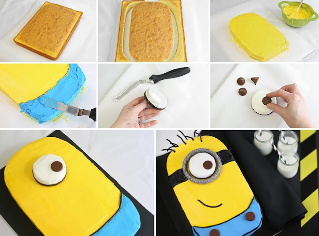 30 فكرة جديدة لتقديم الأطعمة  Minion-cake-collage