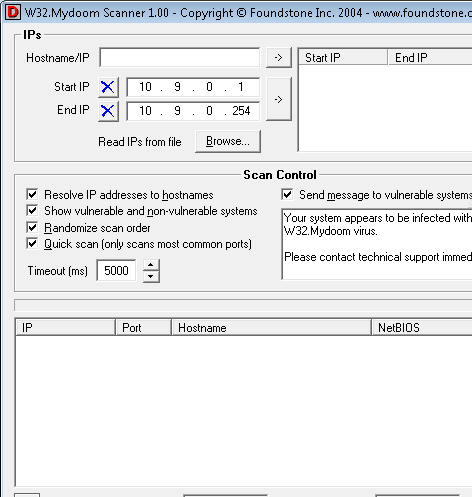 رنامج حماية لفحص النظام من خلال الأى بى MyDoom Scanner 1.0 1-94_1