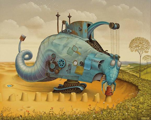  الفــــــــــــــن الســــــــريــالــي Yerkaland-surreal-paintings-of-Jacek-Yerka-37