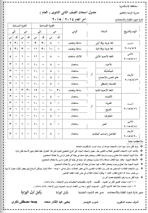 جداول امتحانات محافظة الاسكندرية اخر العام 2015 - جداول امتحانات 1،2 ثانوى الاسكندرية الترم الثانى  2%D8%AB