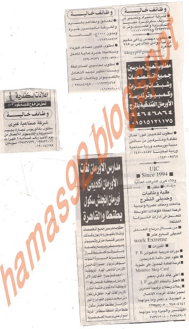 وظائف خاليه من جريده الاهرام - الاحد 3 يوليو 2011 Picture