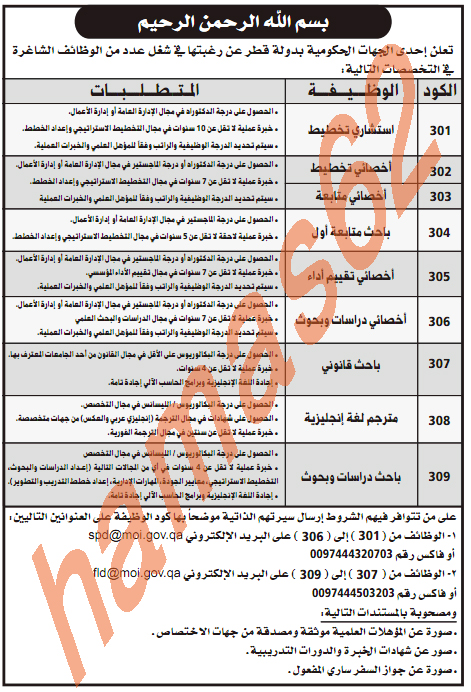 اعلانات وظائف جريدة العرب القطرية الخميس 21 يوليو 2011 1