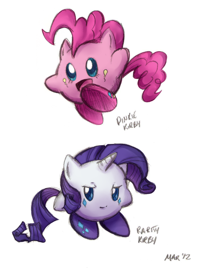 Funny pictures, videos and other media thread! - Page 11 Pinkie_and_rarity_kirbies_by_maraphy-d4su3mj