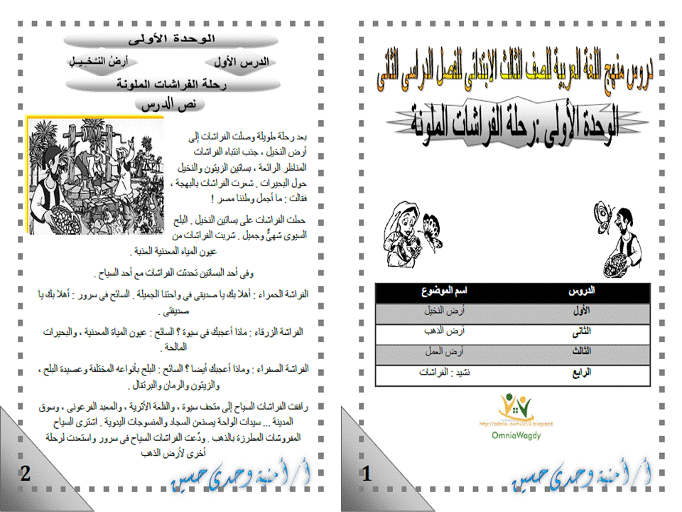 شرح منهج اللغة العربية كامل للصف الثالث الابتدائى الترم الاول للاستاذة امنية وجدى Slide1