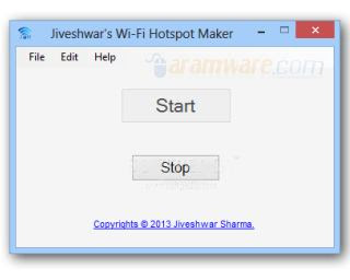 Jiveshwar's Wi-Fi Hotspot Maker 1.1 لبث الانترنت من اللابتوب او الديسكت Jiveshwar-s-Wi-Fi-Hotspot-Maker