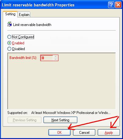 OT:Internet Bandwidth | Connection Speed Increase in Windows XP Step08