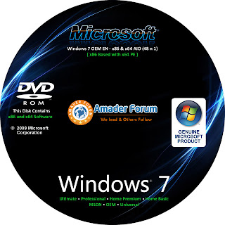 Microsoft Windows 7 OEM EN 48 in 1 For All Laptop / PC ISO DVD  Win748in1dvd