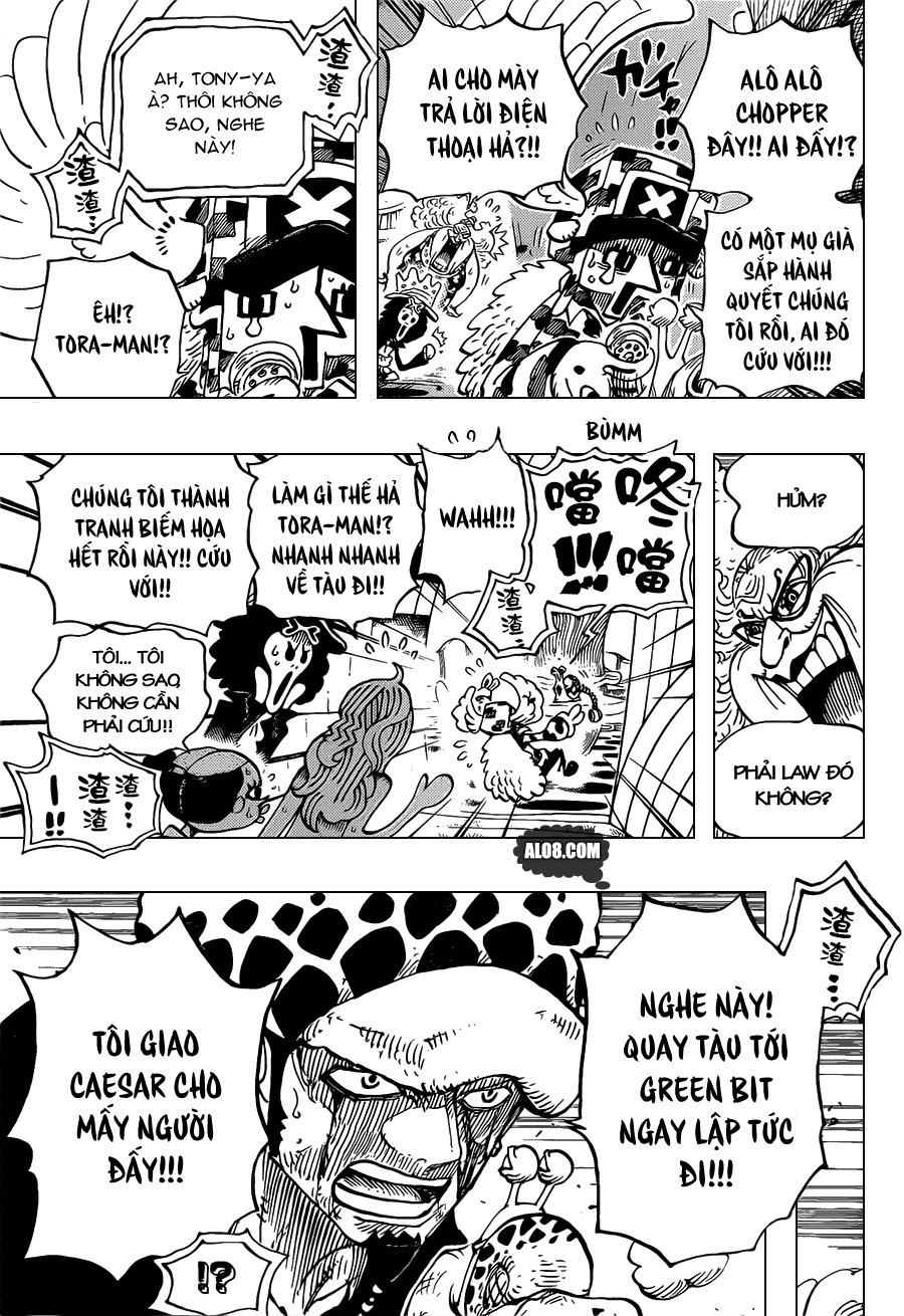 One Piece Chapter 718: Những chiến binh hoàng gia Riku ở cánh đồng hoa 013