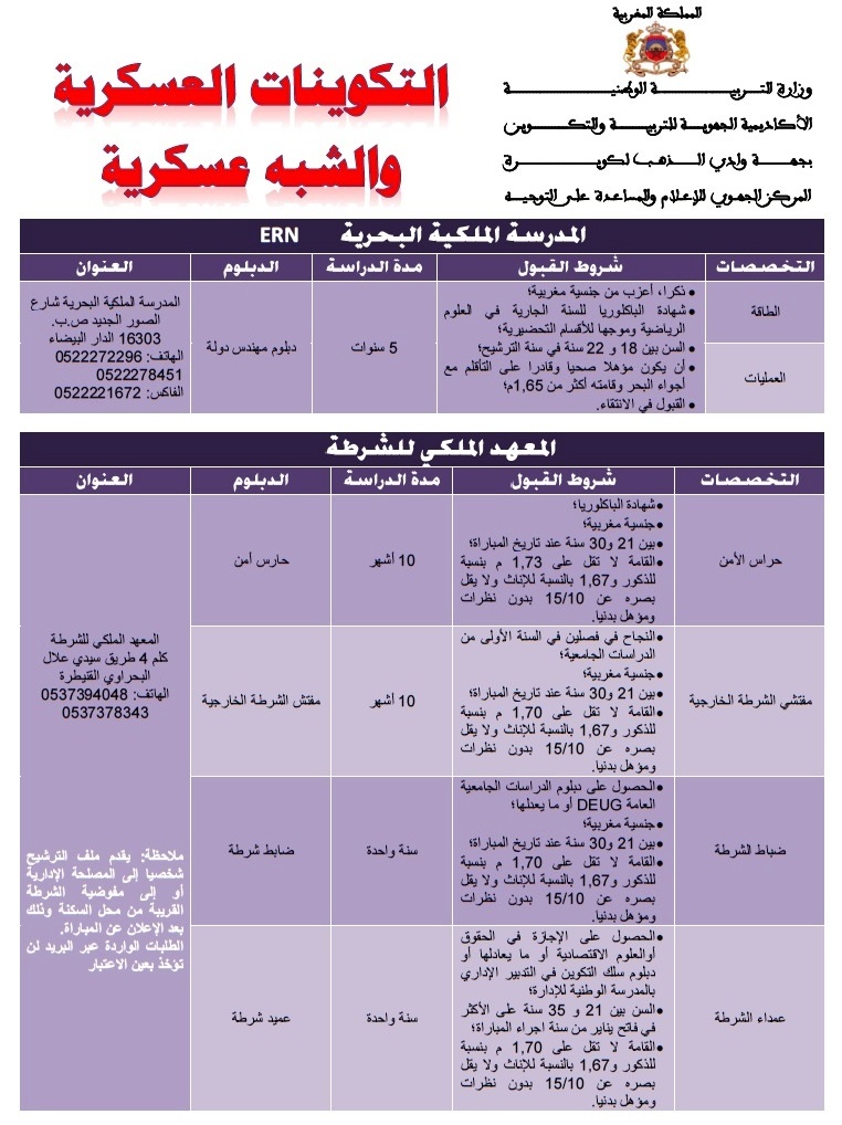 مسالك و مهن ما بعد البكالوريا  MAROC 26