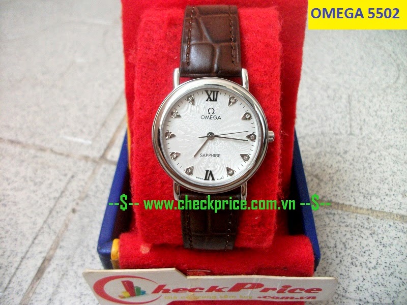 Đồng hồ đeo tay dây da sang trọng lịch lãm cho phái mạnh Omega%2Bxoay