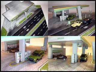 Dioramas Imprimibles  Brazil-gas-station-papercraft