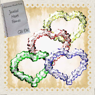 Valentine's Day Jeweled Heart Embellishments 3 (CU OK) {Memories Made Easy} JeweledHeartFrames_PREVIEW