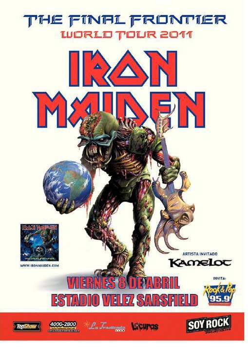 8 de abril: IRON MAIDEN+KAMELOT+BARILARI en Estadio Vélez Sársfield. MAIDEN