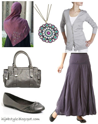 احلى ملابس محجبات عندنا Purple-grey