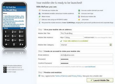 Làm sao để truy cập blog của bạn trên điện thoại di động? Mofuse