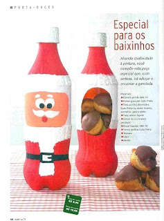 simpatico reciclado de botellas pintada con motivo navideño.- Plastico0