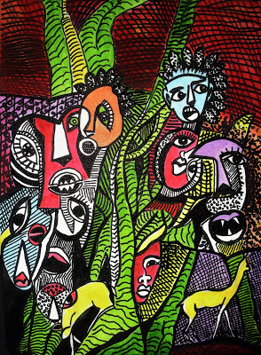 Influencia africana na obra cubista Pintura546