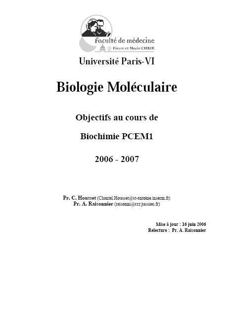 Biologie Moléculaire Sans%2Btitre