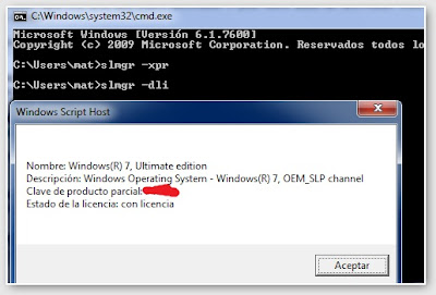 Consultar estado de Activacin de Windows 7 Activacion